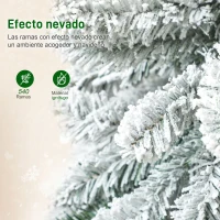 HOMCOM Árbol de Navidad Estrecho 180 cm con Luces LED Bicolores 11 Modos de Iluminación Temporizador 540 Ramas Verde(m-6)