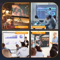 HOMCOM Projectiescherm met statief 221 x 124 cm 254 cm 16:9 HD 4K rolscherm(m-8)