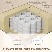 HOMCOM Poltrona per Salotto in Stile Francese con Seduta Imbottita e Cuscini, in Velluto di Ghiaccio, 74x86x102 cm, Beige(m-5)