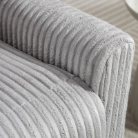 HOMCOM Sillón Relax Reclinable Manual Tapizado en Pana Instalación Rápida Reposapiés Acolchado Grueso Gris Claro(m-4)