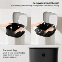 HOMCOM 30L Kitchen Bin, Compact Pedal Bin with Soft-Close and Stay-Open Lid, Removable Bucket for Kitchen, Home, Office, Cream(m-6)