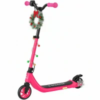 HOMCOM Kids Electric Scooter, Electric Scooters for Kids Ages 6+, 8 KM/H & 6 KM Lightweight E-Scooter, Adjustable Height, Rear Brake - Pink(m-10)