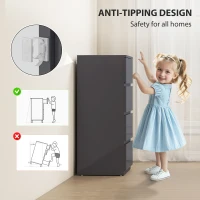 HOMCOM High Gloss Chest of Drawers, 4-Drawer Storage Cabinets, Modern Dresser for Bedroom, Grey(m-7)