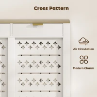 HOMCOM 108 x 19 cm Minimal Radiator Cover, with 2 Drawers - White(m-5)