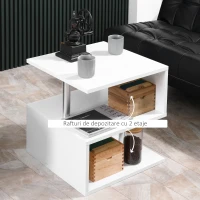 HOMCOM masuta living, lemn si fier, 50x50x50cm alb(m-5)