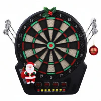 HOMCOM Cible Jeu de flechettes électronique Professionnel 27 jeux 243 variations - Fléchettes pour 1 à 16 joueurs, 6 fléchettes et 24 pointes souples, convient pour les fêtes et les soirées de jeu(m-1)