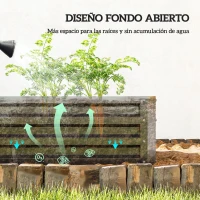 Outsunny Jardinera Elevada Rectangular de Acero Galvanizado para Cultivar Plantas Flores Hierba 120x60x30,5 cm Gris(m-5)