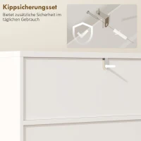 HOMCOM Badkamerkast, commode voor woonruimtes, soft-close deuren, 2 open planken, MDF, Wit(m-8)