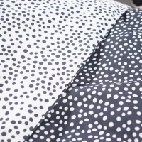 Parure de lit TODAY - housse de couette 140x200 + 1 taie d'oreiller 63x63 - 1 personne - FUNNY2.8 - Blanc et noir(m-3)