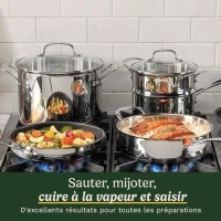 Batterie de cuisine - Tous feux dont induction - CUISINART - 77-11G - Acier inoxydable - 11 pieces(m-2)