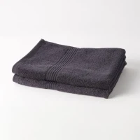 TODAY Essential - Lot de 2 serviettes de toilette 50x90 cm 100% Coton coloris fusain(m-1)