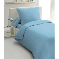 Parure de couette 2 pieces - HOME LINGE PASSION - HP72068 - Microfibre 82 g - 140 x 200 cm - Bleu ciel(m-1)