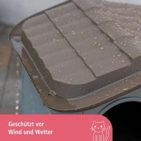 KERBL - Maison extérieure pour chats - 60 x 51 x 41 cm - Gris et marron - Plastique(m-4)