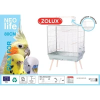 ZOLUX Cage grillagée surélevée pour oiseau - Pour perruche, calopsitte, canari - 81 x 48 x 130 cm - Néolife - Vert(m-2)