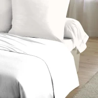 Lot de 2 taies d'oreiller - HOME LINGE PASSION - 63 x 63 cm - Blanc(m-3)