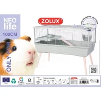 ZOLUX Cage grillagée rongeur surélevée pour cochon d'inde - 99 x 54 x 79 cm - Néolife - Vert(m-2)