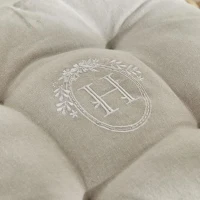 Assise matelassée - TODAY - CHARME - Chambray x Petite Broderie Berenice - 40 x 40 cm(m-2)