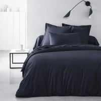 Drap housse TODAY Essential - 140 x 200+30 cm - 2 personnes - 100% Coton uni - Navy(m-2)