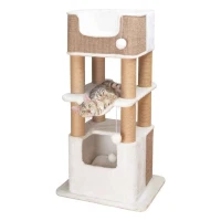 TRIXIE Arbre a chat LUCANO - 110 cm - Blanc/Taupe(m-2)