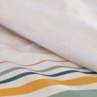 Parure de lit - TODAY - Sunshine - 11.23 imprimé rayé - 2 personnes - 220 x 240 cm - 100% Coton 57 fils(m-3)