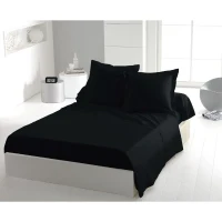 Drap plat - HOME LINGE PASSION - HP72093 - Microfibre 82 g - 240 x 300 cm - Noir(m-1)