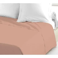 Drap plat - LOVELY HOME - 100% coton - 240 x 300 cm - Rose(m-2)