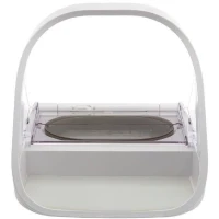 SUREFEED Distributeur de nourriture / croquettes a puce électronique - Blanc (bol simple, un bol double, un tapis et un médaillon)(m-2)