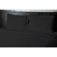 Drap plat - HOME LINGE PASSION - HP72093 - Microfibre 82 g - 240 x 300 cm - Noir(m-2)