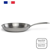 Poele Acier inoxydable 18/10 Triply Brigade 28 cm - LIVOO - MEP159 - Tous feux dont induction - Made in France(m-1)