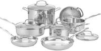 Batterie de cuisine - Tous feux dont induction - CUISINART - 77-11G - Acier inoxydable - 11 pieces(m-1)