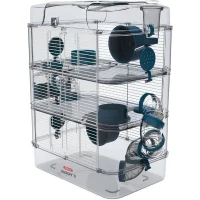 Cage sur 3 étages - ZOLUX - Rody3 trio - Pour hamsters, souris et gerbilles - L 41 x p 27 x h 53 cm - Bleu(m-1)