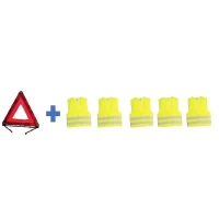 Pack sécurité - HTC EQUIPEMENT - 1 triangle + 5 gilets de sécurité adulte XL(m-1)