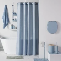 Set de 5 acc SDB - TODAY - UTILITY - Distr de savon, porte-brosse a dents, porte savon, brosse WC, poubelle - Blue(m-3)