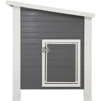 Kerbl Poulailler Barney (60% plastique , 40% bois) 2-4 poules - 137x73x83 cm - Gris et blanc - 60% PVC 40% bois(m-3)