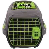 Caisse de transport pour chat M.PETS ECO GIRO - Cage en plastique - Taille M - Gris(m-1)