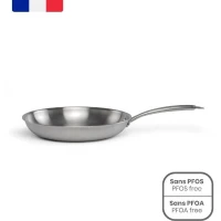 Poele Acier inoxydable 18/10 Triply Brigade 20 cm - LIVOO - MEP157 - Tous feux dont induction - Made in France(m-1)