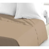 LOVELY HOME Drap Plat 100% coton 180x290 cm  - 1 personne - Beige(m-1)