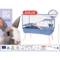 ZOLUX Cage grillagée lapin et rongeur sur pieds 2 étages - L. 99 x l. 54 x H. 92 cm - NeoLife - Zolux Bleu(m-2)