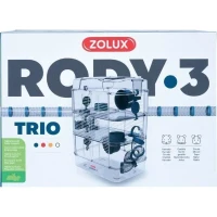 Cage sur 3 étages - ZOLUX - Rody3 trio - Pour hamsters, souris et gerbilles - L 41 x p 27 x h 53 cm - Bleu(m-3)