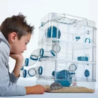 Cage sur 3 étages - ZOLUX - Rody3 trio - Pour hamsters, souris et gerbilles - L 41 x p 27 x h 53 cm - Bleu(m-4)