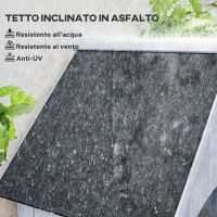 Outsunny Casetta Porta Attrezzi in Legno a 3 Mensole con Tetto Impermeabile in Bitume, 77.5x54.2x179.5 cm, Bianco(m-4)