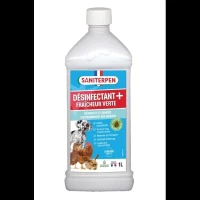 SANITERPEN Plus 1L - Désinfectant fraicheur Verte - Bactéricide, parfum Pin des Landes, toléré par animaux(m-1)