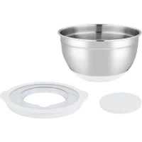 Set de saladiers - ARTHUR MARTIN - AM486 - 16-20-24 cm - Couvercles hermétiques - Acier inoxydable - Fond en silicone anti-dérapant(m-3)