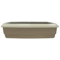 Bac a litiere avec rebord + Pelle - AIME - Pour chat - Taupe - 44 x 34 x 11 cm(m-2)