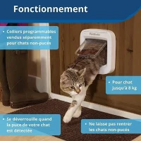 PetSafe- Chatiere a puce électronique PPA19-16145, chatiere a piles, verrouillage a 4 Positions - 22 x 23.9 cm Installation Facile,(m-6)