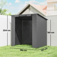 Outsunny Garage Tent 190x120 cm Waterproof Storage Tent with Roll-up Zipper Door, Vent Window Dark Gray(m-3)