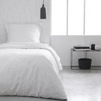 Housse de couette TODAY Essential - 140 x 200 cm - 1 personne - 100% Coton uni - Craie(m-1)