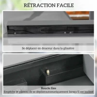 Outsunny Table Extensible de Jardin Grande Taille dim. dépliées 160 x 80 x 75 cm Aluminium Plateau Verre trempé transparent(m-5)