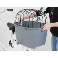 TRIXIE Panier pour porte-bagages en plastique et métal - 36 x 47 x 46 cm - Gris - Pour chien(m-5)