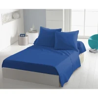 Drap plat - HOME LINGE PASSION - microfibre 82 g - 240 x 300 cm - Bleu(m-1)